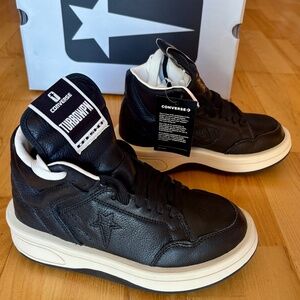 Converse Rick Owens x DRKSHDW TURBOWPN MID Black Cloud Cream Wmn 7.5/Mn 5.5 NEW!